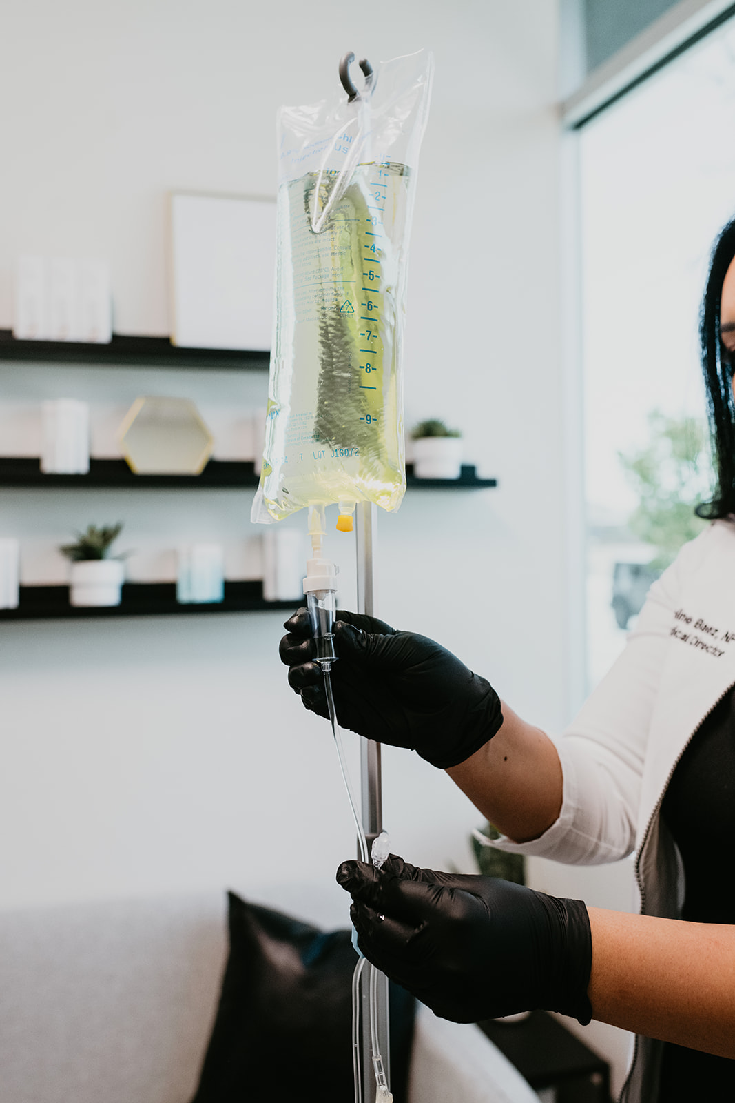 An IV therapy drip prepared at The Beauty Lab in Las Vegas