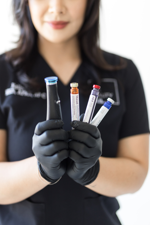 Platelet-rich plasma tubes prepared for a PRP facial